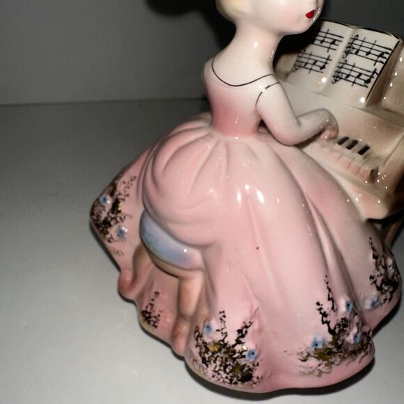 Vintage Josef Originals Revolving Music Box Girl Playing Piano Candelabra  Works - Picture 6 of 16
